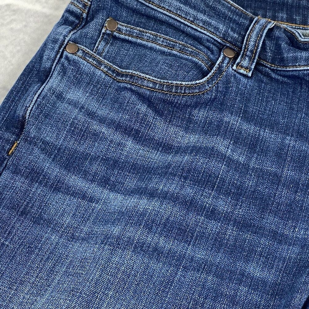 Eileen Fisher Womens Jeans Size 8 Organic Cotton Mid Rise Tapered Leg Med Blue - Picture 10 of 14